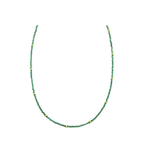 2mm Faceted Emerald Beaded Rondelle Necklace