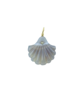 Dark Gray Laguna Agate Scallop Shell Charm