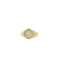 14K Gold Diamond Saint Benedict Pinky Ring