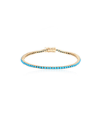 14K Gold Skinny Turquoise Eternity Tennis Bracelet