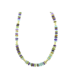 20" Amethyst Aqua Mix Triple Rondelle Necklace