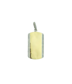 14K Gold & Silver Diamond Edge Dog Tag Charm