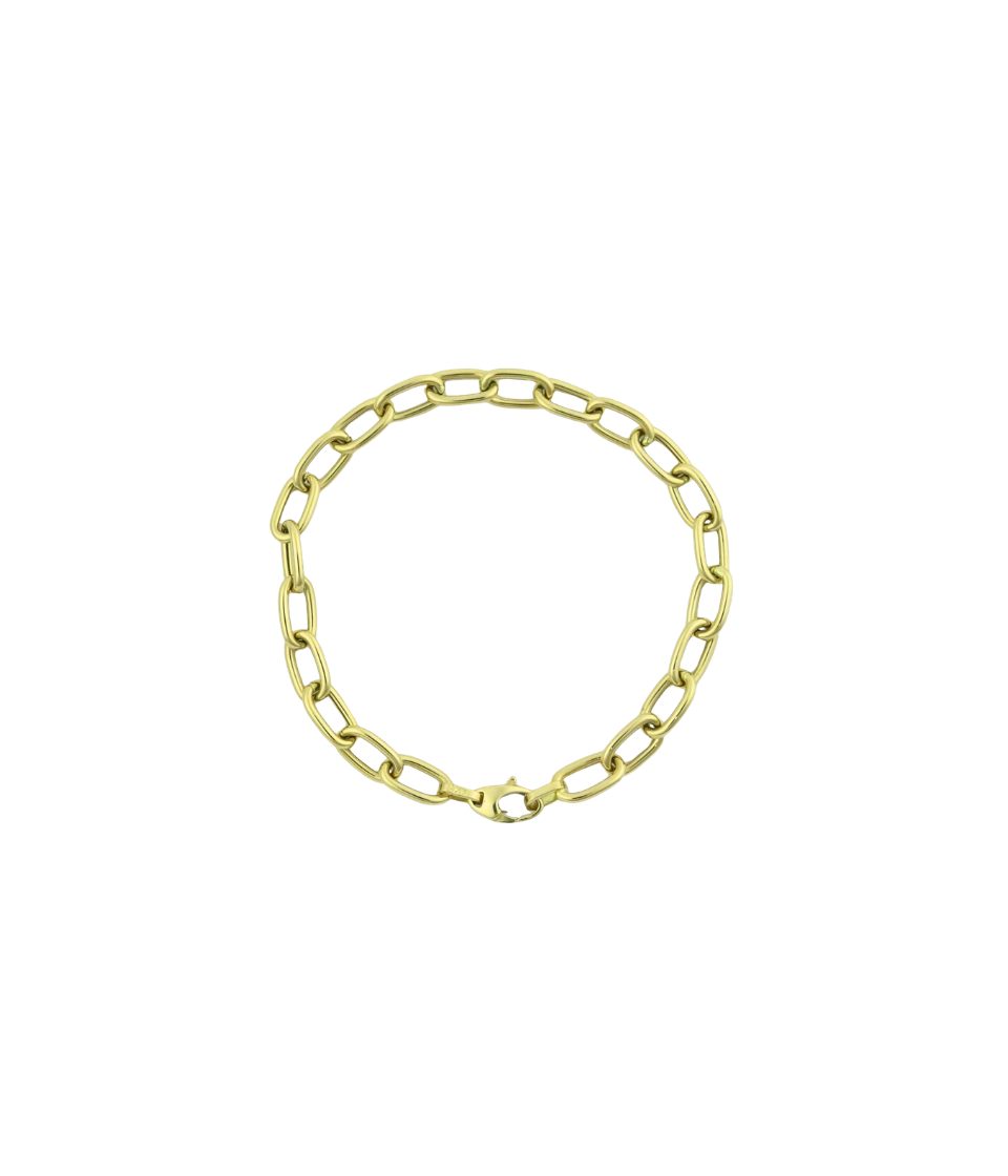 14K Gold 10mm Oval Link Bracelet