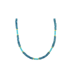 Blue Kyanite & Turquoise Mix Rondelle Necklace