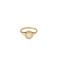 14K Gold Diamond Frame Oval Signet Pinky Ring