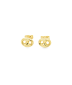 14K Gold Puffy Anchor Studs