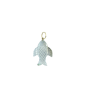 14K Gold Carved Mother of Pearl Fish Charm