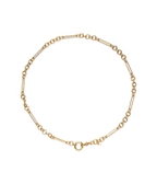 14K Gold 1+7 Mix Link Swivel Clip Lock Necklace