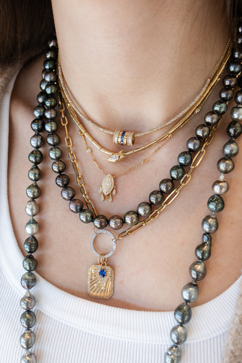 32" Large Baroque Tahitian Pearl Necklace
