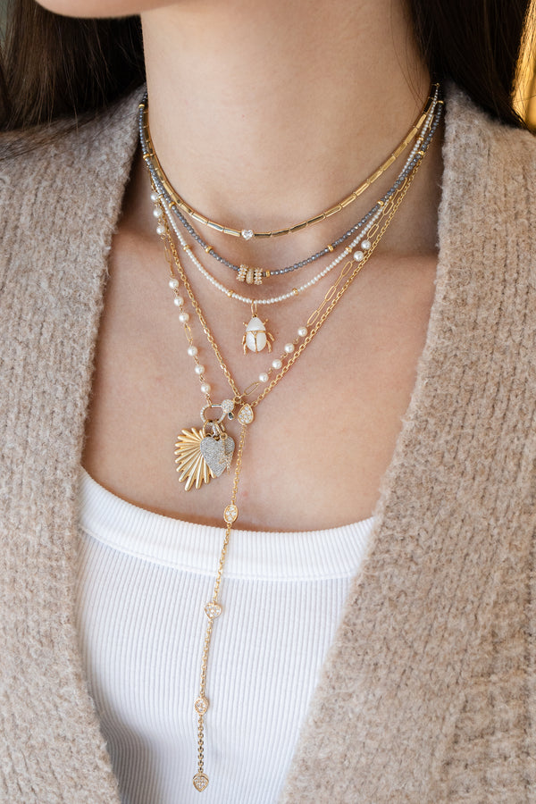 Tiny Round Seed Pearl Rondelle Necklace