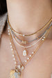 14K Gold .25ct Diamond Heart Segmented Omega Choker
