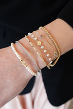 14K Gold Heart Amethyst + Blue Topaz Bracelet