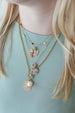 14K Gold Fanned Heart Ruby Cross Necklace