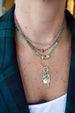 14K Gold Ruby Spacer Pink Topaz Beaded Necklace