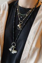 Silver Diamond Carved Black Onyx Snake Charm