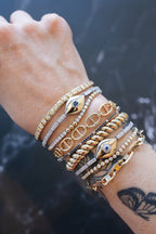 Halo Cosmic Eye Diamond Tennis Bracelet