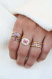 14K Gold Square Pink Sapphire Eternity Ring