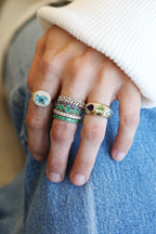 14K Gold Emerald Eternity Ring