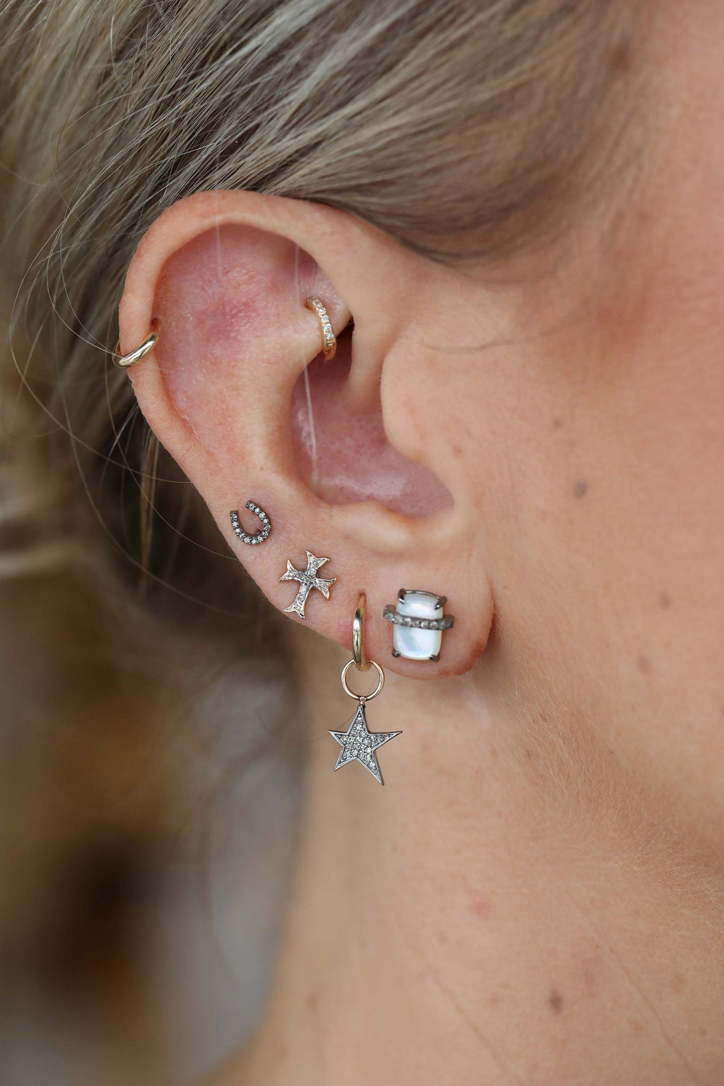 Tiny Silver Horseshoe Studs