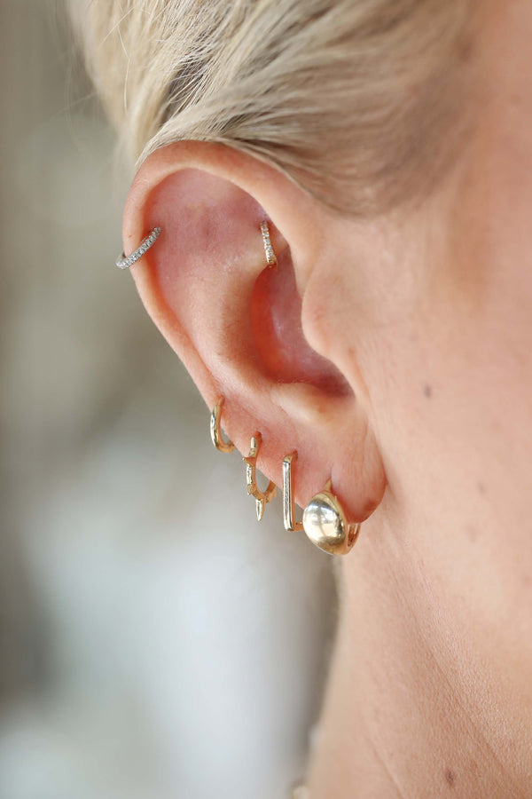 14K Gold Multi Spike Huggies