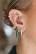 14K Gold Small Oval 2.43ct Emerald Tennis Earrings