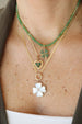 14K Gold Emerald Four Leaf Clover