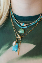14K Gold Round Chunky Turquoise Spacer