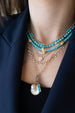 Zircon Turquoise Mix Rondelle Necklace