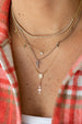 Dainty Silver Diamond Cross Necklace