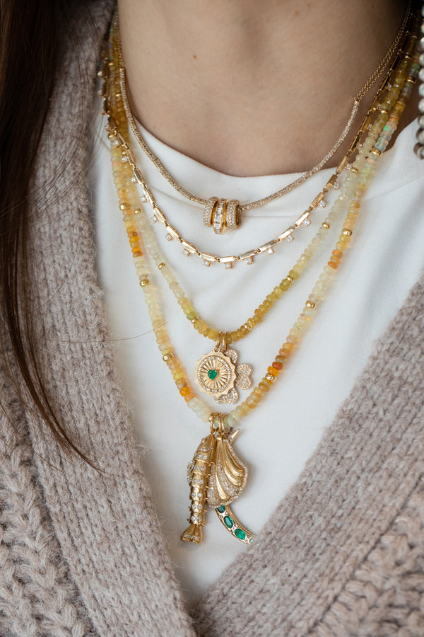 Golden Opal Rondelle Necklace