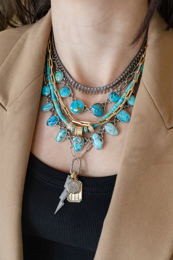 One of a Kind Federico Turquoise Slab Necklaces