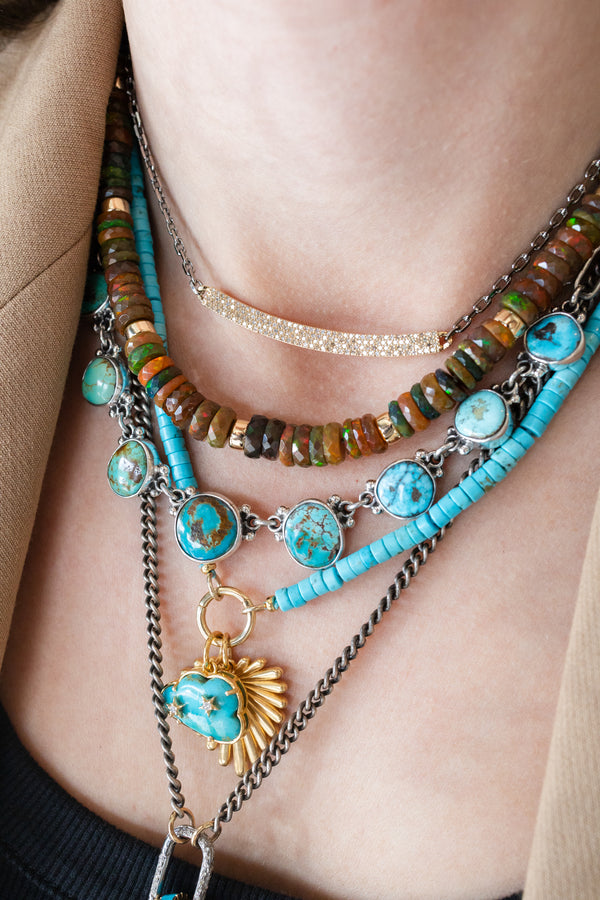 Dark Ethiopian Opal Rondelle Necklace