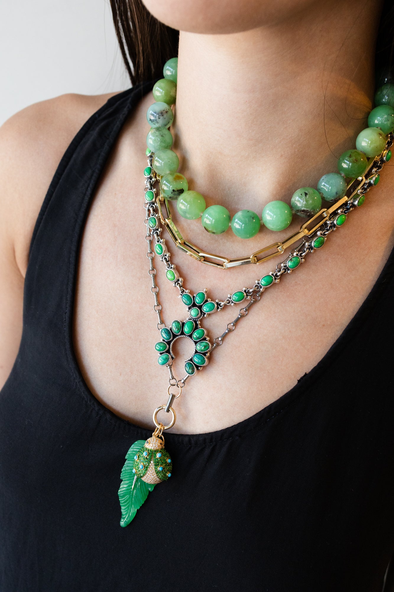 Federico Mini Turquoise Squash Blossom - Turquoise Jewelry – J. Landa