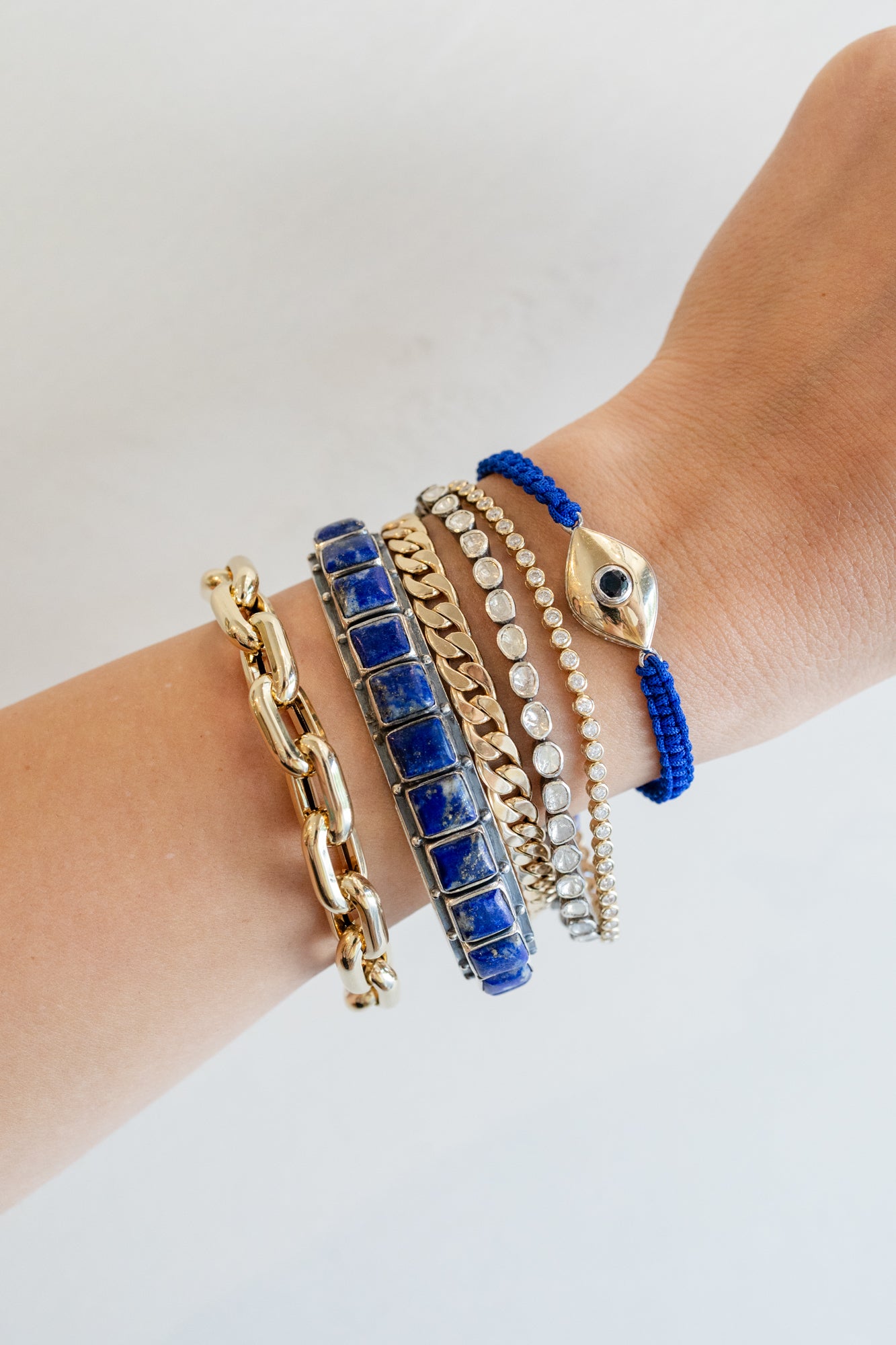 Federico Single Row Blue Turquoise Tiled Cuff - Turquoise Jewelry