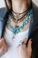4mm Square Black Onyx Rondelle Necklace