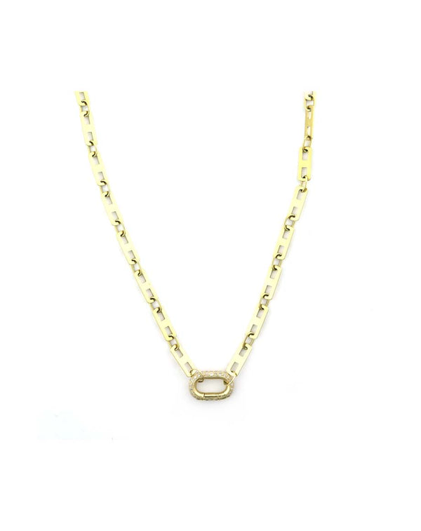 14K Gold Flat Anchor H Chain Lexi Lock Necklace
