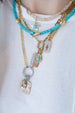 14K Gold Textured Turquoise Star Charm