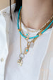 14K Gold Textured Turquoise Star Charm