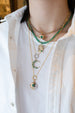 14K Gold Fanned Emerald Evil Eye Charm