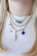 14K Gold Bar & Round Link Hollow Chain