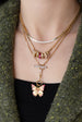 14K Gold Diamond Toggle Lock Lariat Necklace