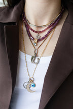 Puffy Silver Diamond Horseshoe Charm