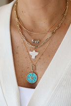 Small 14K Gold Carved Mother of Pearl Thunderbird Charm