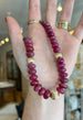 Natural Graduated Ruby Fluted Rondelle Necklace