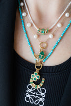 14K Gold Round Chunky Emerald Spacer