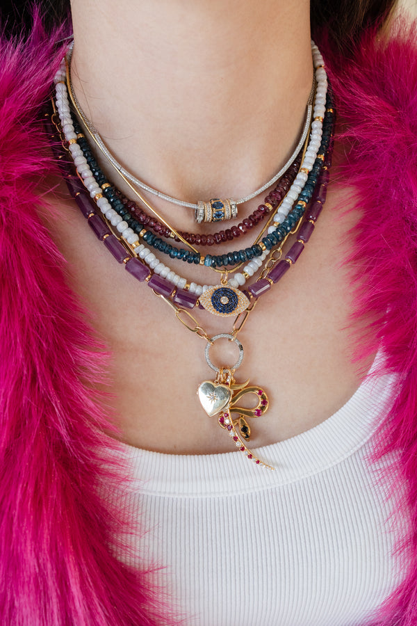 Graduated Faceted Garnet Rondelle Necklace