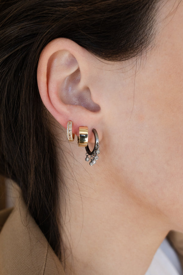 12mm 14K Gold 4mm Thick Huggies