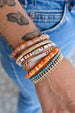 7mm Faceted Heishi Sunstone Rondelle Bracelet