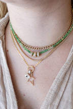 14K Gold Open Star Diamond Pendant