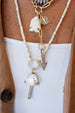 Small 14K Gold Mother of Pearl Diamond Shell Charm